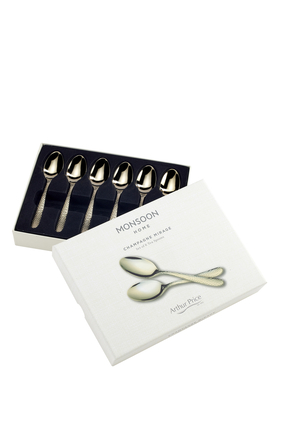 Champagne Mirage Tea Spoons, Set of 6